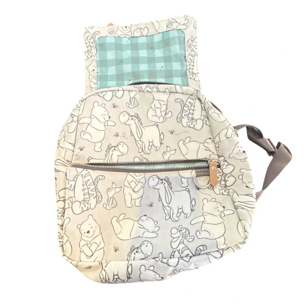 Petunia Pickle Bottom‎ Disney Winnie the Pooh Backpack Sketch Grey Cream 11in